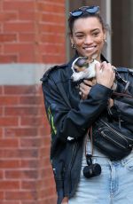 LAMEKA FOX Out with Her Dog at New York Fashion Week 02/04/2019
