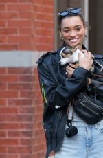LAMEKA FOX Out with Her Dog at New York Fashion Week 02/04/2019