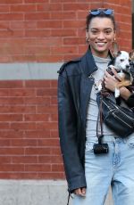 LAMEKA FOX Out with Her Dog at New York Fashion Week 02/04/2019