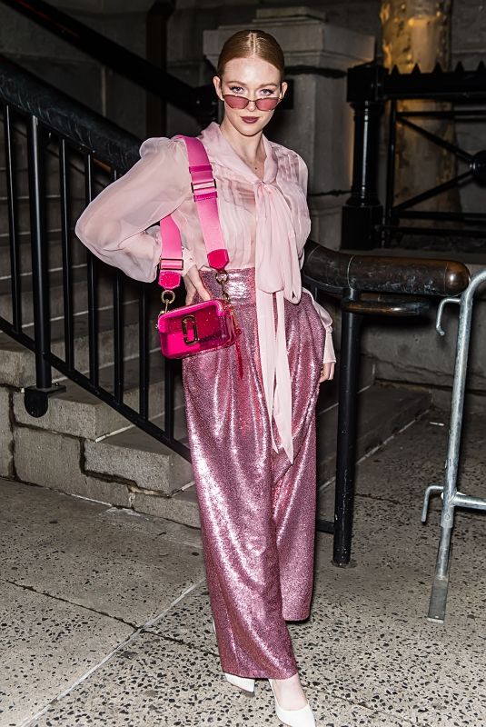 LARSEN THOMPSON Arrives at Marc Jacobs Fashion Show in New York 02/13/2019