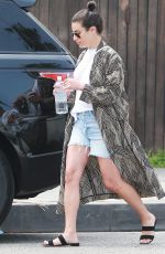 LEA MICHELE in Denim Skirt Out in Los Angeles 02/22/2019