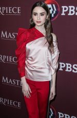 LILY COLLINS at Pbs Masterpiece Panel at 2019 Winter TCA Tour in Pasadena 02/01/2019