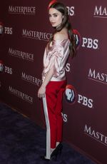 LILY COLLINS at Pbs Masterpiece Panel at 2019 Winter TCA Tour in Pasadena 02/01/2019