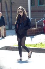 LILY COLLINS Leaves a Gym in Los Angeles 02/07/2019