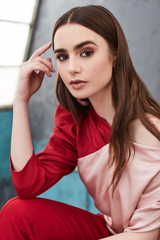 LILY COLLINS on the Set of a Photoshoot, February 2019