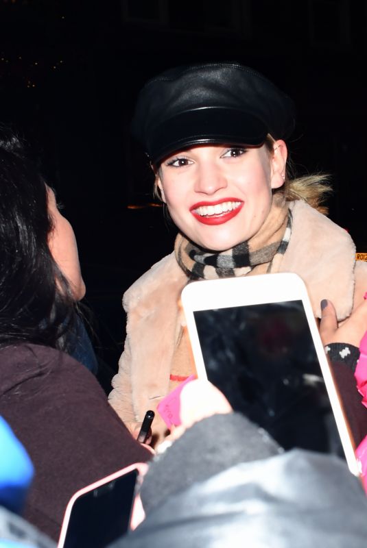 LILY JAMES Leaves Noel Coward Theatre in London 02/11/2019