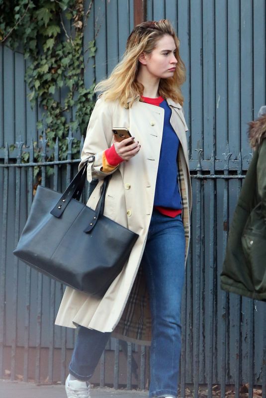 LILY JAMES Out in London 02/22/2019