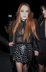 LINDSAY and ALIANA LOHAN at Saint Laurent Fashion Show in Paris 02/26/2019