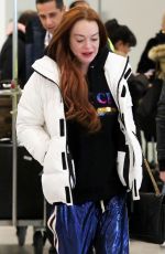 LINDSAY LOHAN Arrives at Airport in Athens 02/23/2019