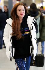 LINDSAY LOHAN Arrives at Airport in Athens 02/23/2019