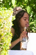 MALIAOBAMA in Swimsuit at a Pool in Miami Beach 02/17/2019