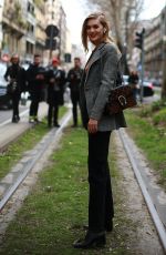 MEGAN WILLIAMS Leaves Dolce & Gabbana Show at Milan Fashion Week 02/24/2019