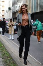 MEGAN WILLIAMS Leaves Dolce & Gabbana Show at Milan Fashion Week 02/24/2019