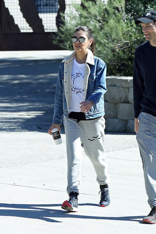 MILA KUNIS and Ashton Kutcher Out in Los Angeles 02/22/2019