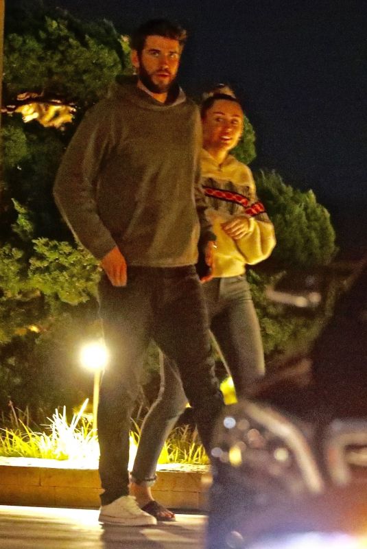 MILEY CYRUS and Liam Hemsworth at Nobu in Malibu 02/17/2019