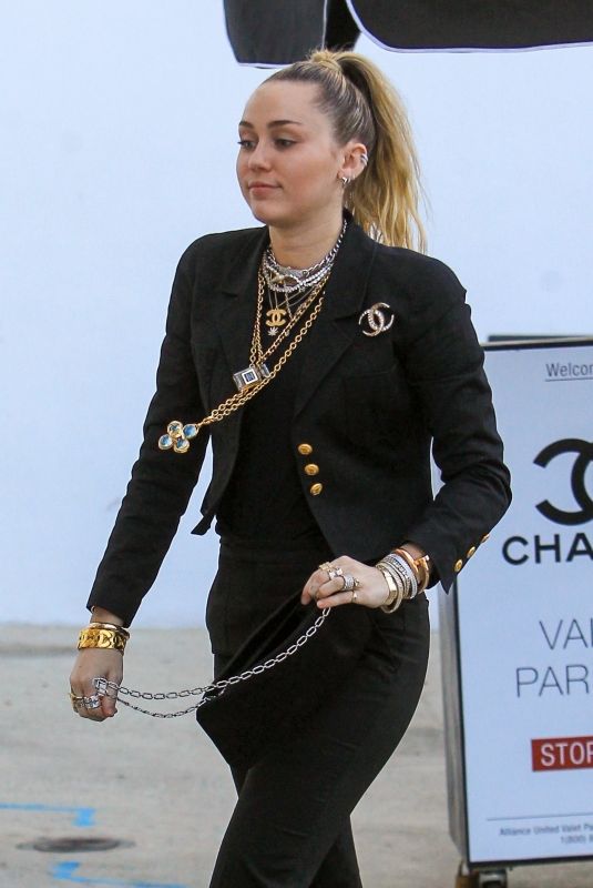 MILEY CYRUS Arrives at Chanel Store in Los Angeles 02/22/2019