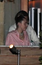 MILEY CYRUS Out for Dinner at Soho House in Malibu 02/20/2019