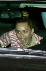 MILEY CYRUS Out for Dinner at Soho House in Malibu 02/20/2019