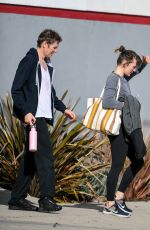 MILLA JOVOVICH and Paul W.S. Anderson at Trampoline Gym in Los Angeles 01/29/2019