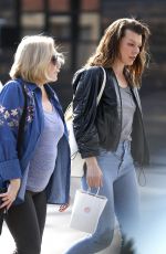 MILLA JOVOVICH Out Shopping with Her Mom in West Hollywood 01/23/2019