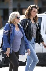 MILLA JOVOVICH Out Shopping with Her Mom in West Hollywood 01/23/2019