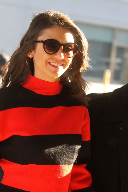 NINA DOBREV Arrives at CBS Studio in New York 02/28/2019