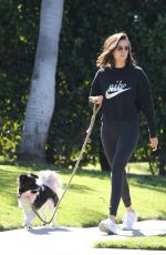 NINA DOBREV Out with Her Dog in Hollywood 02/25/2019