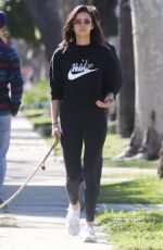 NINA DOBREV Out with Her Dog in Hollywood 02/25/2019