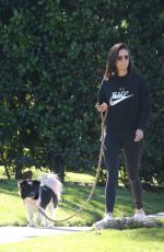 NINA DOBREV Out with Her Dog in Hollywood 02/25/2019