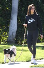 NINA DOBREV Out with Her Dog in Hollywood 02/25/2019