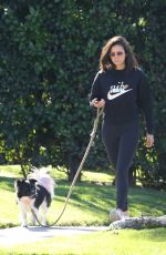 NINA DOBREV Out with Her Dog in Hollywood 02/25/2019