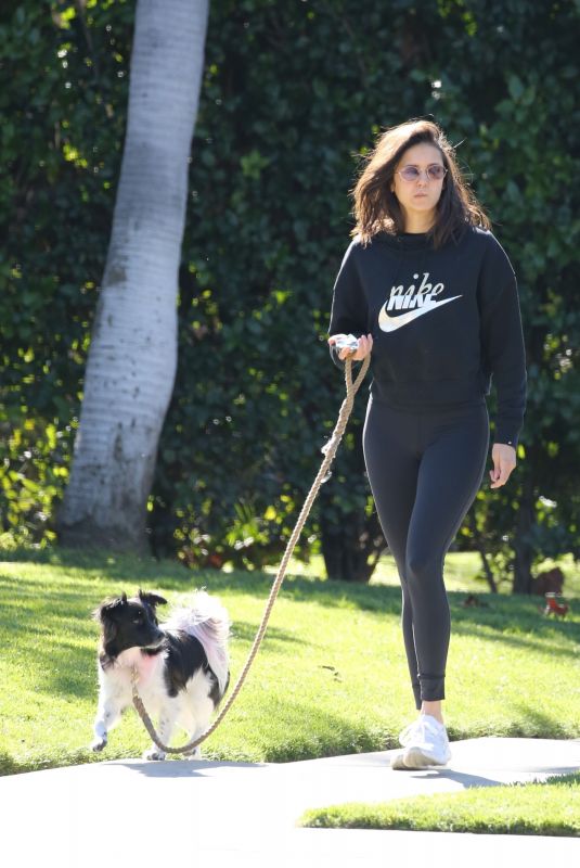NINA DOBREV Out with Her Dog in Hollywood 02/25/2019