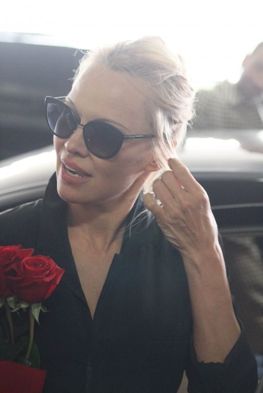 PAMELA ANDERSON Arrives at Airport in Athens 02/24/2019