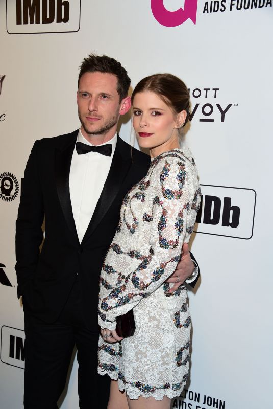 Pregnant KATE MARA at Elton John Aids Foundation Oscar Party in Hollywood 02/24/2019