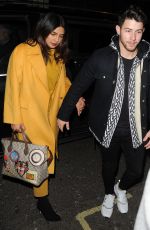 PRIYANKA CHOPRA and Nick Jonas at Arts Club in London 02/15/2019