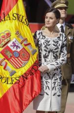 QUEEN LETIZIA OF SPAIN at Delivery of National Flag to Napoles Infantry Regiment 4 in Madrid 02/23/2019