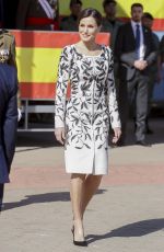 QUEEN LETIZIA OF SPAIN at Delivery of National Flag to Napoles Infantry Regiment 4 in Madrid 02/23/2019