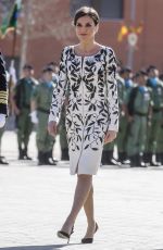 QUEEN LETIZIA OF SPAIN at Delivery of National Flag to Napoles Infantry Regiment 4 in Madrid 02/23/2019
