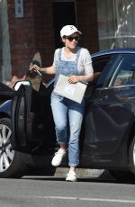 RACHEL MCADAMS in Denim Overalls Out Shopping in Los Angeles 02/26/2019