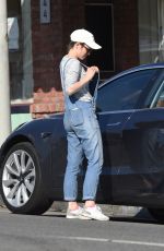 RACHEL MCADAMS in Denim Overalls Out Shopping in Los Angeles 02/26/2019