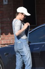 RACHEL MCADAMS in Denim Overalls Out Shopping in Los Angeles 02/26/2019