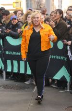 REBEL WILSON Leaves AOL Build in New York 02/08/2019