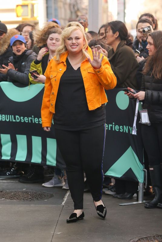 REBEL WILSON Leaves AOL Build in New York 02/08/2019