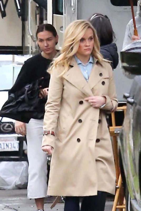 REESE WITHERSPOON on the Set of Her New Show in Los Angeles 02/14/2019