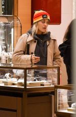 RITA ORA Shopping at Saint Laurent on Rodeo Drive in Beverly Hills 02/15/2019