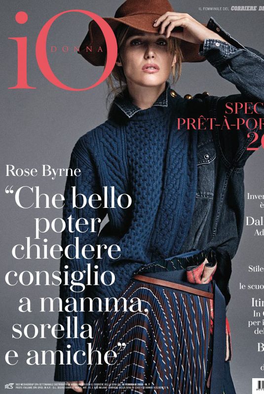 ROSE BYRNE in Io Donna Del Corriere Della Sera, February 2019