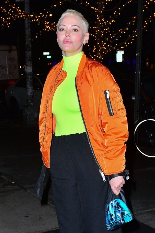 ROSE MCGOWAN Arrives at Bowery Hotel in Beverly Hills 02/05/2019