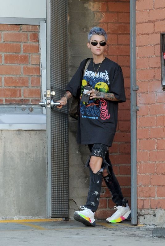 RUBY ROSE Shows off New Color Hairdo Out in Los Angeles 01/31/2019