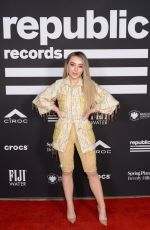 SABRINA CARPENTER at Republic Records Grammys After-party in Los Angeles 02/10/2019