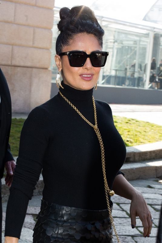 SALMA HAYEK at Bottega Veneta Show in Milan 02/22/2019